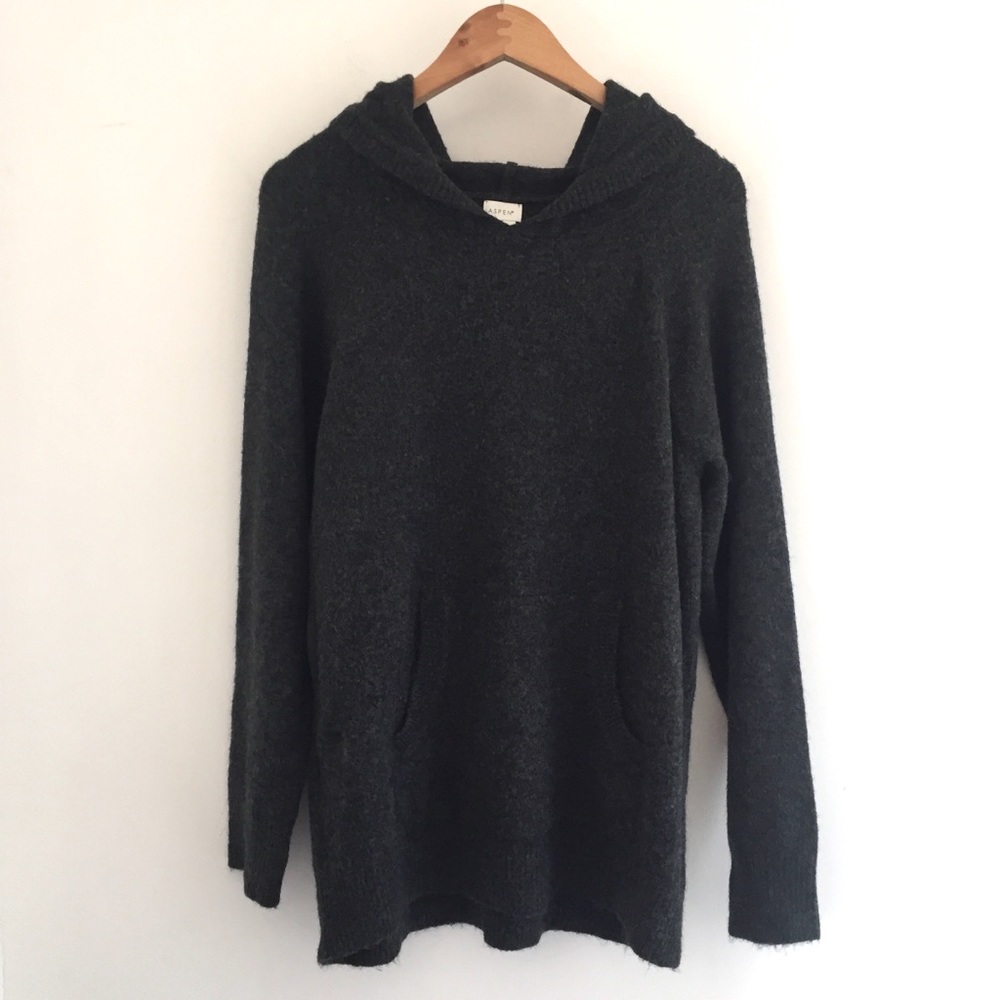 ASPEN Wool Blend Hooded Sweater Sz L